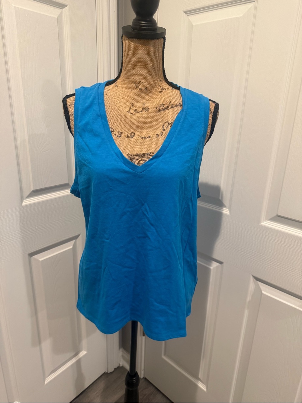 J. Crew Bright Blue V-Neck Sleeveless Tank